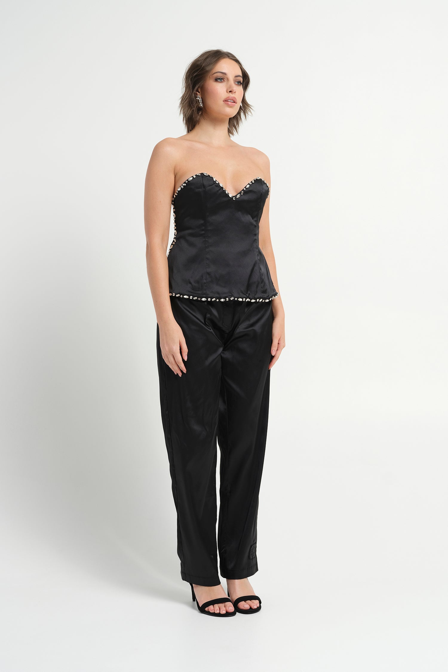 Diana Structured Tube Top- Black