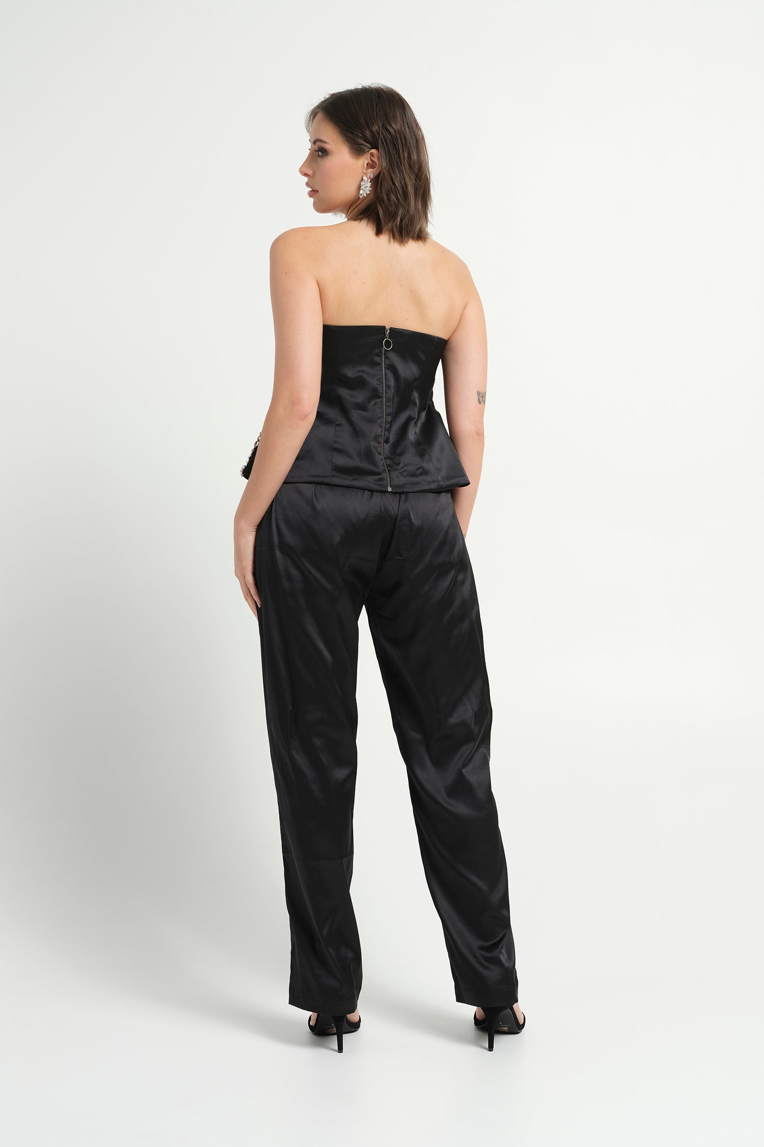 Diana Structured Tube Top- Black