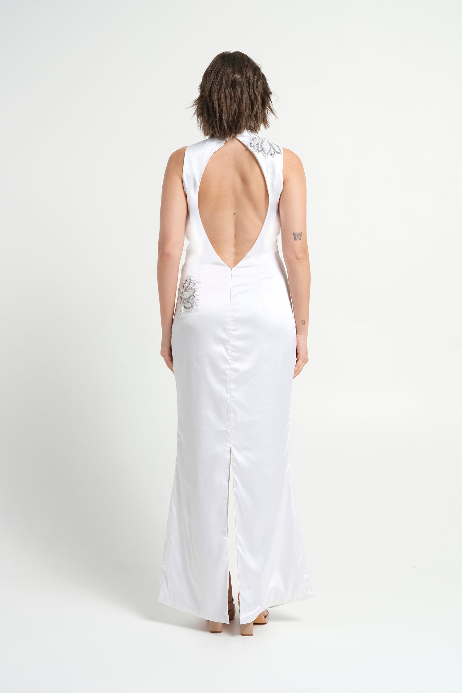 Paris Hand Embroidered Gown - White