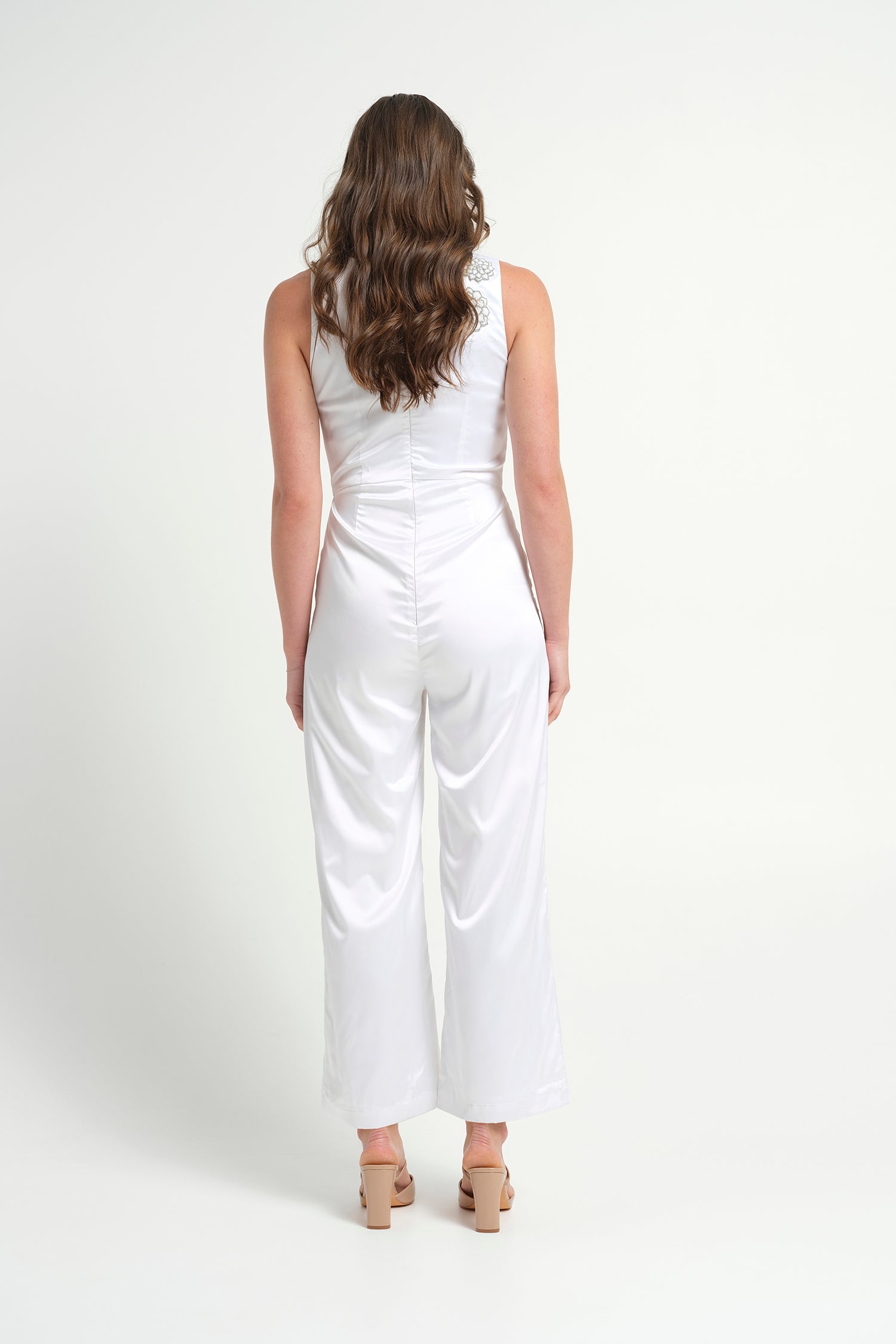 Paris Hand Embroidered Jumpsuit - White